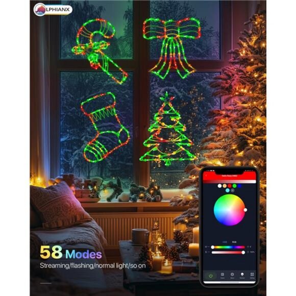4 Pack Smart Christmas Window Lights, Christmas Window Silhouette Lights - Picture 4 of 7